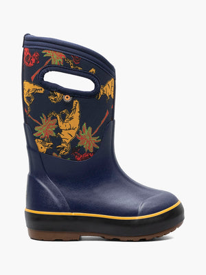 Bogs Classic High Handle Boots for kids, shown in Dino Dodo  Navy