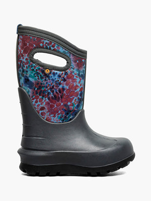 Bogs Neo Classic three season boots for kids, shown in 2024/2025 sea skin style with black base
