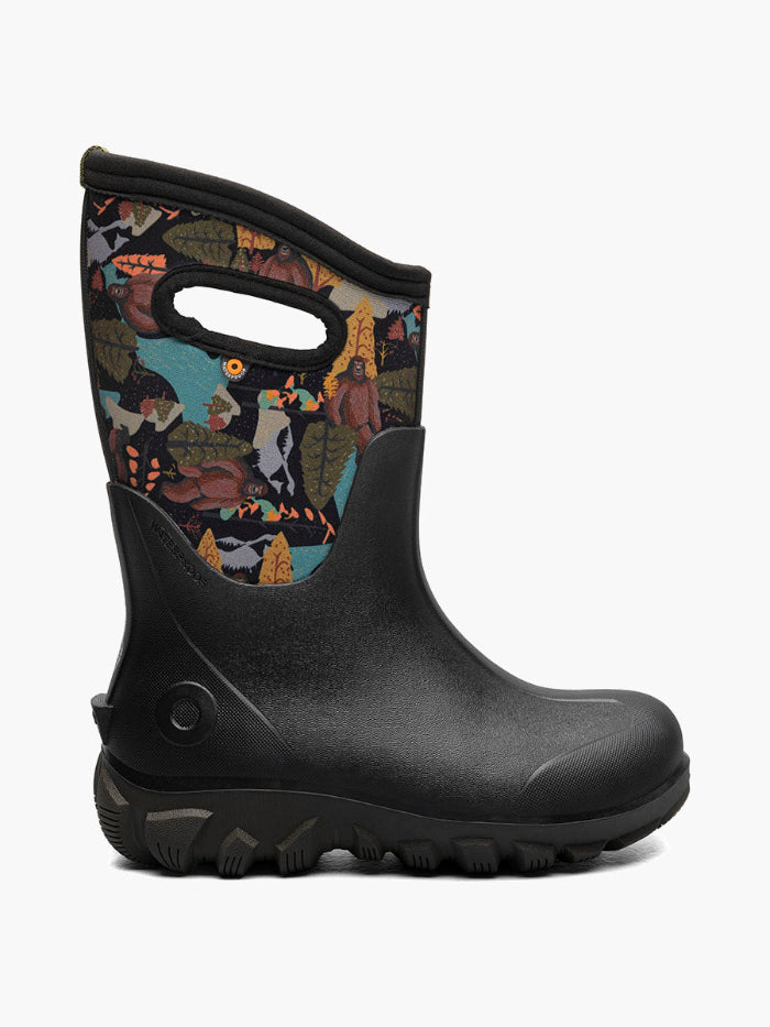 Bogs seamless classic black boot with cosmic rainforest design