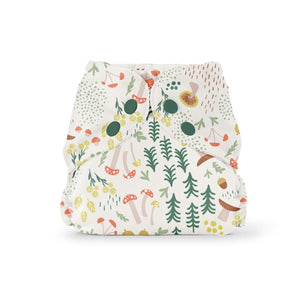 Esembly Cloth Diaper Cover Outer shown in 2024 limited edition Sara Boccaccini Meadows botanic garden floral print