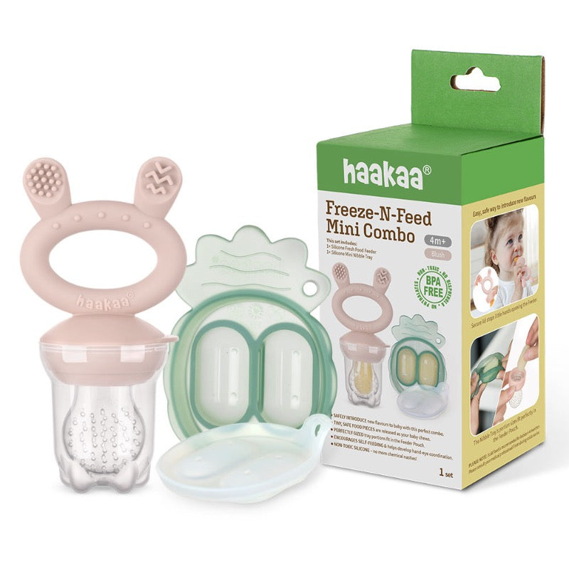 haakaa silicone freeze-n-feed mini combo set in copper color with packaging