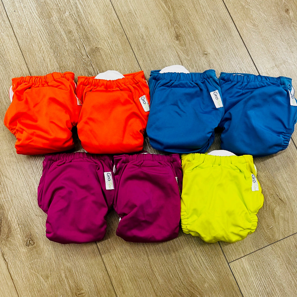 7-Pack GroVia One-Size All-in-One Diapers, Gently Used