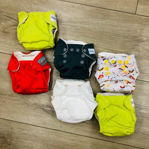 6-Pack, GroVia Newborn All-in-One Diaper, Gently Used