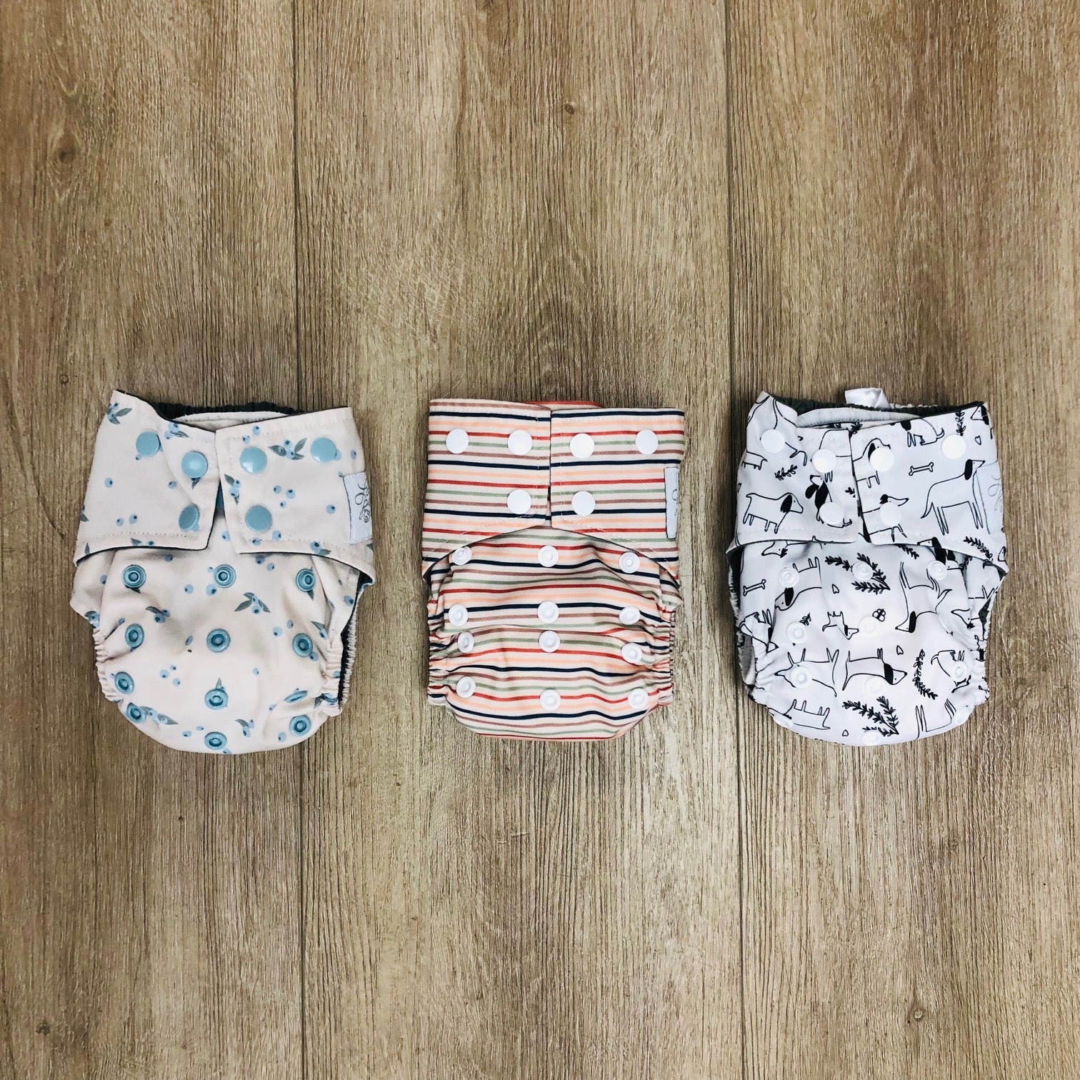 3-Pack La Petite Ourse Newborn All-in-One Diapers, Gently Used