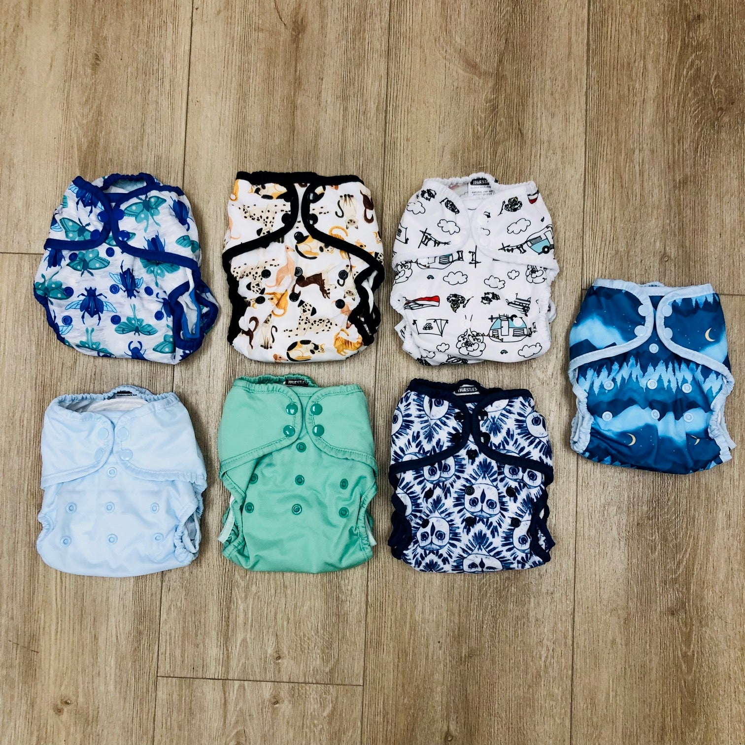 Thirsties NATURAL One-Size Pocket Diaper, 7-Pack, Gently Used