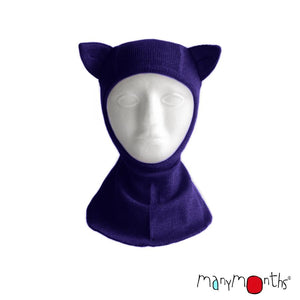 many months natural woolies elephant hood balaclava with kitty ears in marmalade