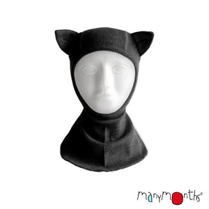 many months natural woolies elephant hood balaclava with kitty ears in marmalade