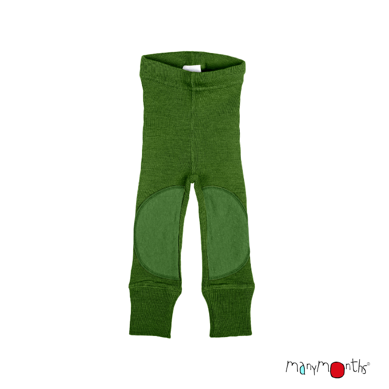 many month unisex leggings with knee patches shown in tangerine marmalade