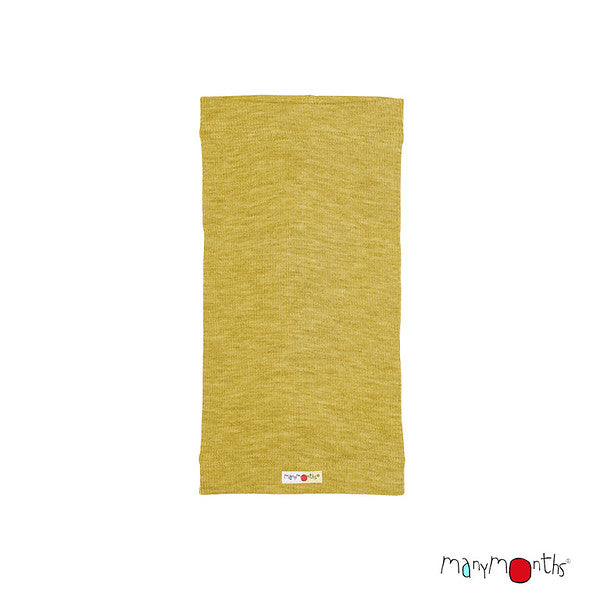 ManyMonths Natural Woollies kids neck multitube gaiter, shown in gray on mannequin