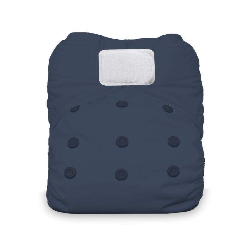 Thirsties Natural All in one diaper on baby, made in the usa, blackbird print