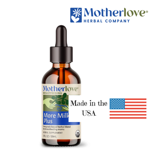 Motherlove herbal supplement bottle with dropper on a white background
