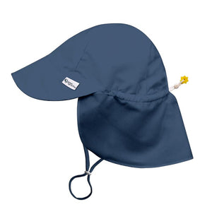 green sprouts sun flap hat made from recycled polyesters, shown in aqua color
