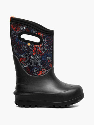 Bogs Neo Classic three season boots for kids, shown in 2024/2025 sea skin style with black base
