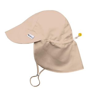 green sprouts sun flap hat made from recycled polyesters, shown in aqua color