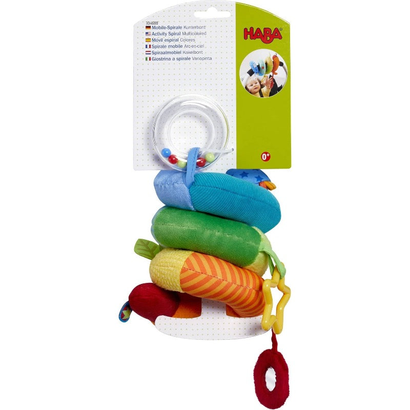 manhattan toy whoozit activity spiral stroller and travel activity toy Haba Rainbow Activity Spiral Stroller Toy