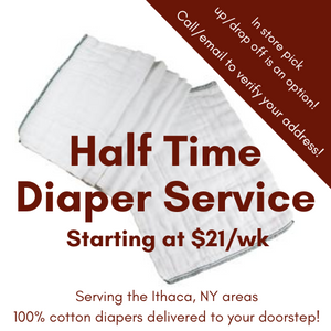 Diaper Service  half time option by Jillian's Drawers, serving the greater Ithaca NY area