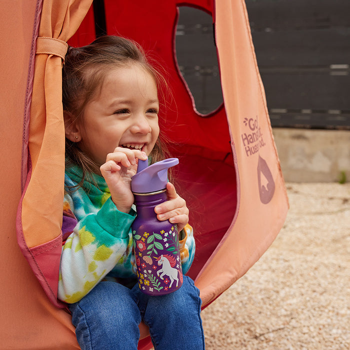 klean kanteen narrow 12 ounce flip top cap in sharks with shades design