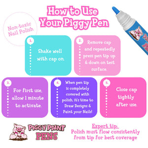piggy paint pens come in a variety of colors