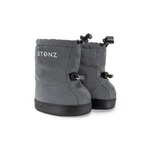 stonz puffer bootie in haze blue solid color