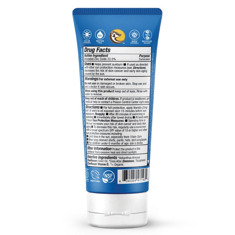 Badger sport mineral sunscreen 2.9 oz tube