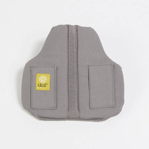Lillebaby Lumbar Support Pad in grey, measures 8" x 8.2"