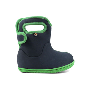 Baby Bogs 2023 version, neoprene winter boots for toddlers, shown in neon unicorn purple style