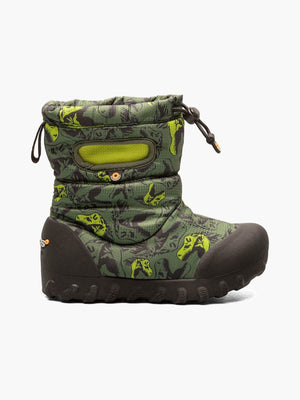 Bogs B Moc Kids Snow Boots shown in Neon Dinos print