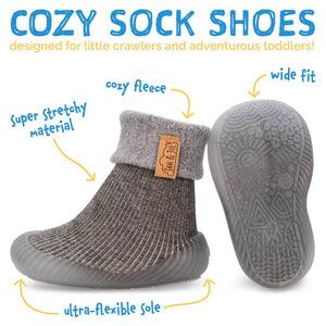 Cozy sock shoes by Jan & Jul in oatmeal color