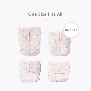 La Petit Ourse LPO ECO 2 Recycled Pocket Diaper, made from 2 plastic bottles, shown in rainbow print