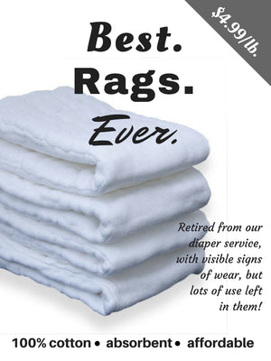 Cloth Diaper Rags, GREAT FOR POLISHING, MECHANICS, ARTISTS, JANITORIAL NEEDS, ETC!