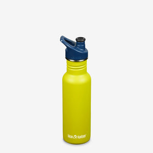 Klean Kanteen Classic Drinking Bottle in 18 oz size, shown in green apple green color