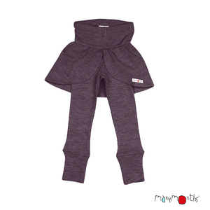 ManyMonths Natural Woollies Butterfly Wool Leggings for kids, shown in dusty grape purple color