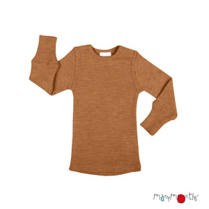 natural woollies long sleeve shirt in potters clay color
