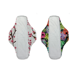 thirsties menstrual pads are made in the USA and include one of each design