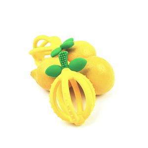 lemon shaped teething ball close up image