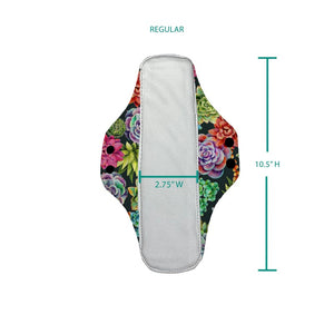 thirsties menstrual pads are made in the USA and include one of each design