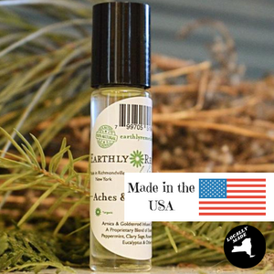 Earthly Remedies aches and pains roll-on is made in the USA