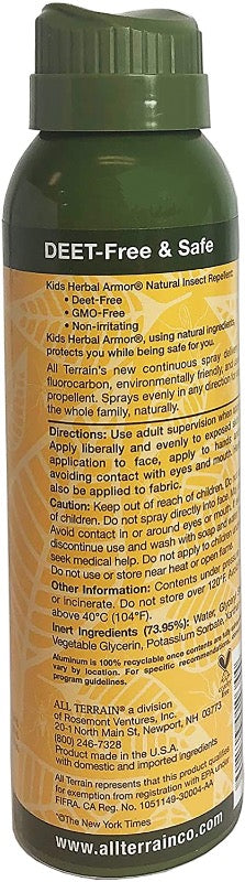all terrain herbal armor natural insect repellent in a 3 oz spray bottle is deep free