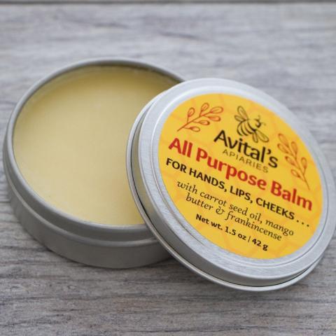 avital apiaries all purpose balm for hands, lips, and cheeks