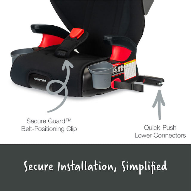 britax secureguard accessory clip Britax Highpoint 2-Stage Belt-Positioning Booster Seat