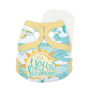 pastel swirls on the bumGenius littles 2.0 newborn all in one diaper in lovelace print