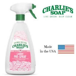 Charlie's soap laundry pre-spray is made in the USA
