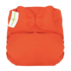 bumGenius Elemental Organic Cotton All In One Diaper, shown in pepper red, made in the USA
