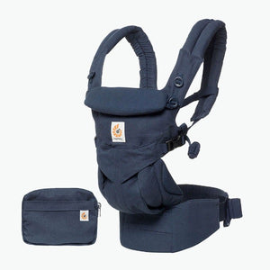 ERGOBABY Omni 360 Baby Carrier, 6 positions, shown in natural weave color with ergo logo