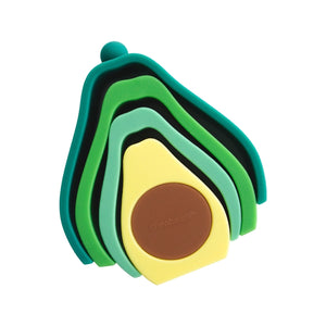 Avocado nesting stacking toy, made from silicone, by Chewbeads