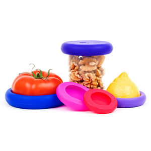 food huggers silicone set of five different sizes in berry colors