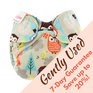 Blueberry Newborn Simplex diaper in night owls print, buy gently used and save 20%