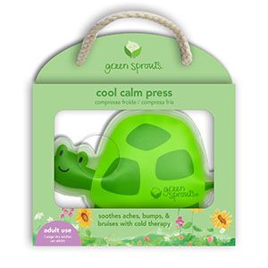 green sprouts cool calm press, chillable pack for minor injuries for kids