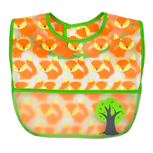 green sprouts fox print 3 pack of wipe off bibs