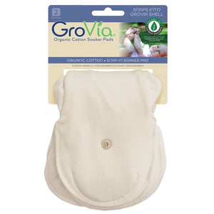 groVia organic cotton 2 pack soaker pads in packaging